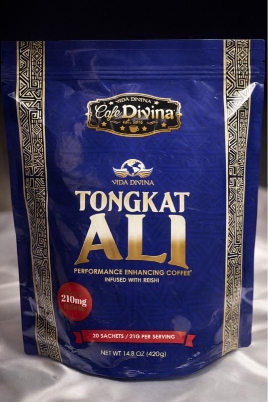 Cafe Divina Tongkat Ali Instant Coffee with Reishi 20 Sachets   210mg Reishi Extract Naturally Flavored Beverage