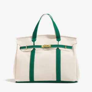 Women's Large Capacity Canvas Tote Bag, Lightweight Shoulder Crossbody Handbag, Fashionable Work & Travel Purse for School, Office & Daily Use