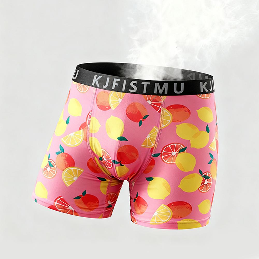 KJFISTMU 5-Piece Men's Boxer Brief Set | Popular Random Graffiti Prints | Unique Street Art Design | Breathable and Stretchy Underwear Set | 95% Polyester, 5% Spandex, Moisture-Wicking | Suitable for Everyday Wear and Workouts
