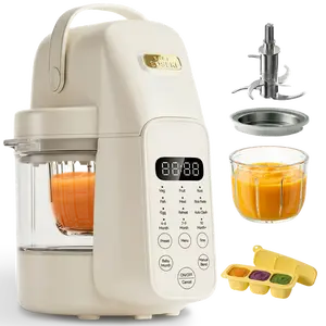 SosekiBaby FM01 Baby Food Maker, 316L Stainless Steel Blades | Puree Steamer Blender Processor With 10oz Glass Bowl | One-Step Food Mill with Recipe, 12H Keep Warm, Auto Clean, Reheat | BPA-Free
