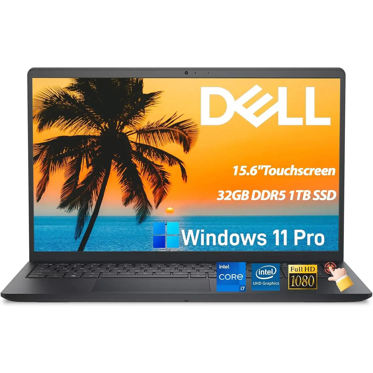 Dell DC15250 Pre-Built Touchscreen Laptop - Intel 10-Core i7-1355U, 32GB DDR5, 1TB SSD, 15.6" FHD Screen Touchscreen, Wi-Fi 6, Numeric Pad, Type-C, Copilot Key, Windows 11 Pro for Business