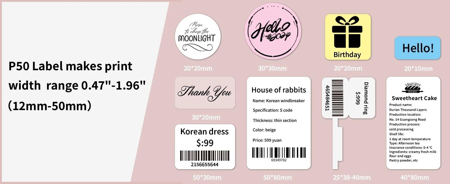 Marklife Label Maker, thermal printers, portable mini Bluetooth wireless printers. Capable of printing thank-you cards, gift labels and product labels food stickers . Suitable for schools, offices and home storage, multiple template,  Black Friday