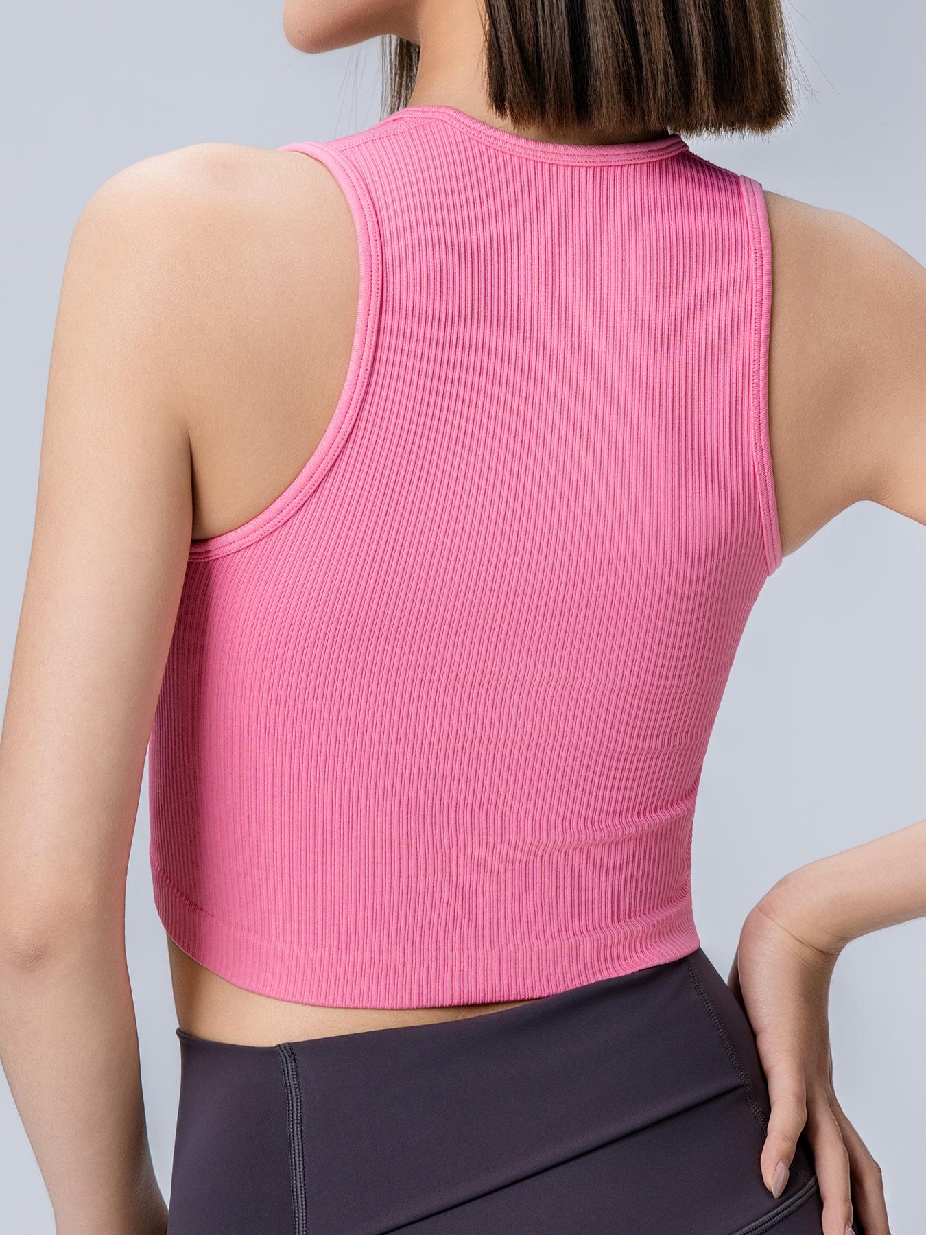 SUNVADUN 481 Sport Tops Strappy Sleeveless Square Neck Stretch Tee Shirts Crop Womenswear 481-Beige Gym Outfit Athletic Style Activewear Gymswear Quick-drying Yoga Daily Wear Training