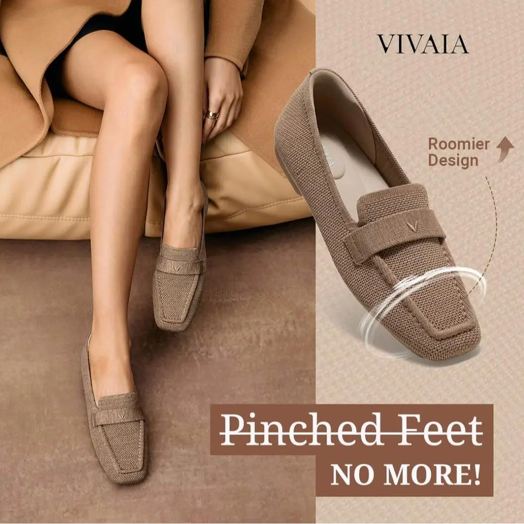 VIVAIA Arch Support Square-Toe Knit Icon Loafers, Mesh Loafers, Slimming Fit With Herbal Arch Support, Lightweight Shoes, Portable Office Work, Travel Essentials, Commute Shoes, Work shoes, Comfortable Loafers, penny loafers(Silvie) tiktokshopbacktoschool