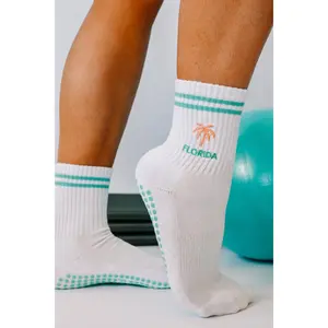 Florida Palm Crew Grip Sock