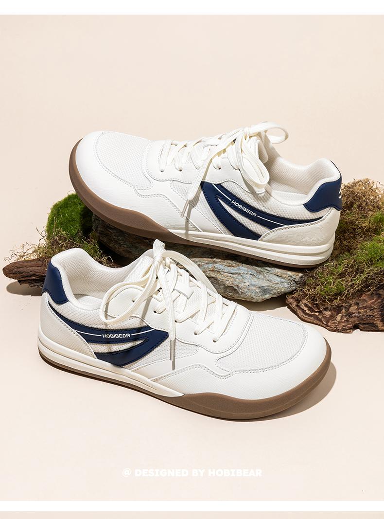 HOBIBEAR Wide-Toe Women's Plus-Size German Training Shoes for Spring/Autumn - Retro Color-Block Flat Sneakers