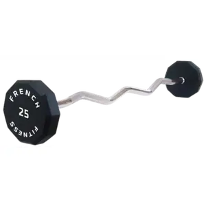 French Fitness EZ Curl Urethane Barbell 25 lbs - Single (New)