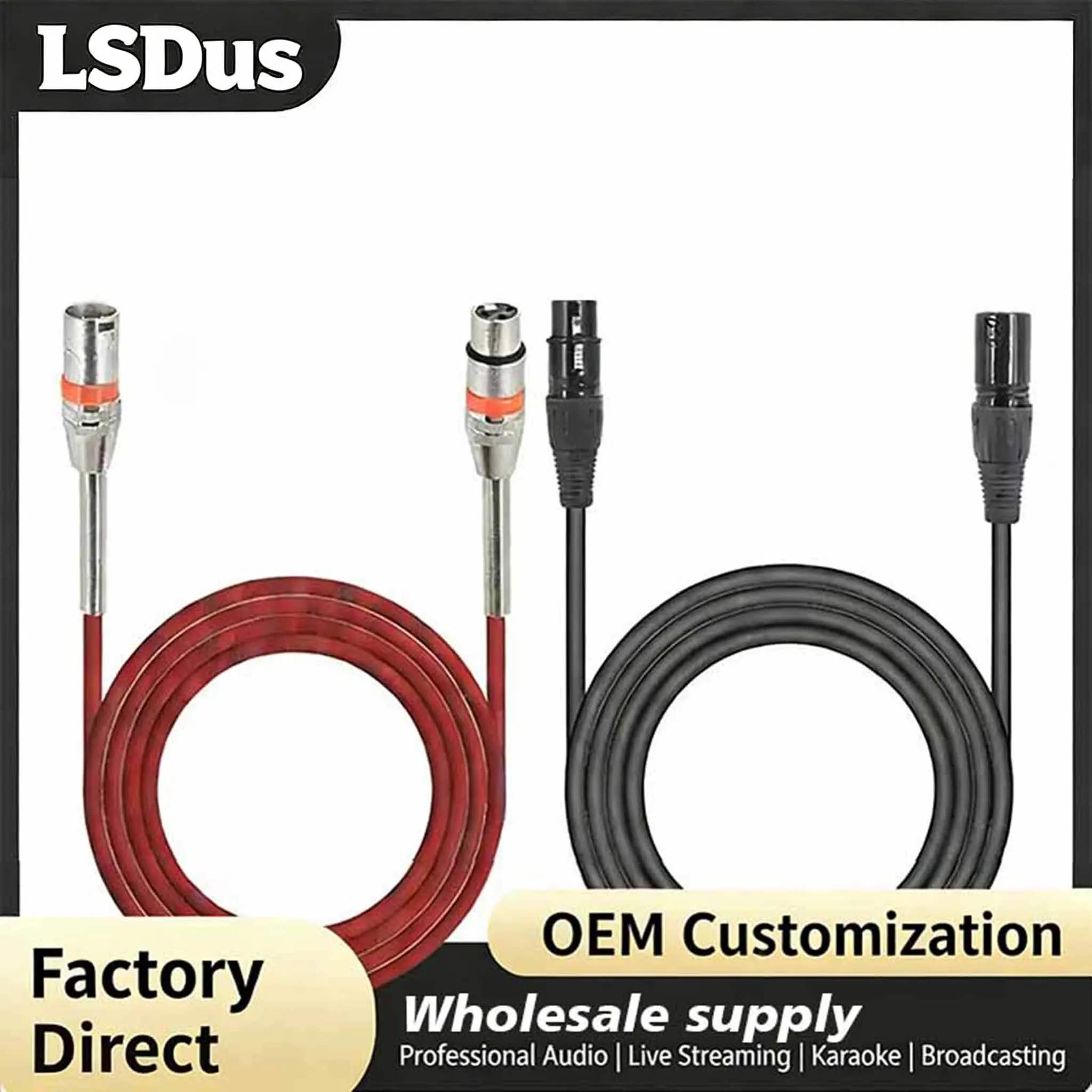 LSDus XLR Audio Cable - 1.5 m Professional Heavy-Duty Microphone Cord for Recording Studio Equipment, Live Streaming