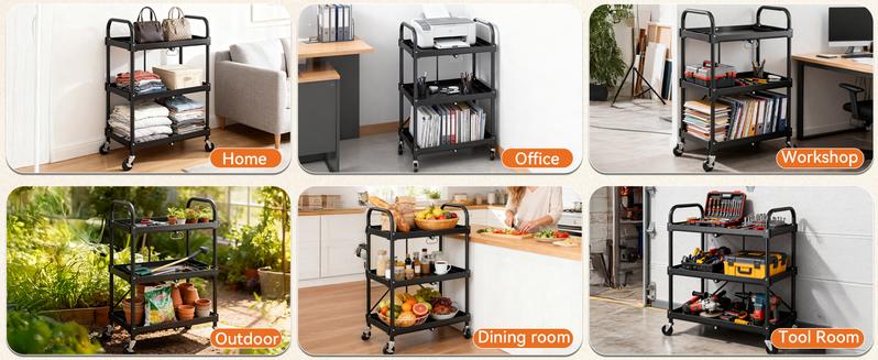 85-188 Pack-N-Roll Folding Collapsible Service Cart, 150LB Capacity, Black 85-188 Pack-N-Roll Folding Collapsible Service Cart, 150LB Capacity, Black