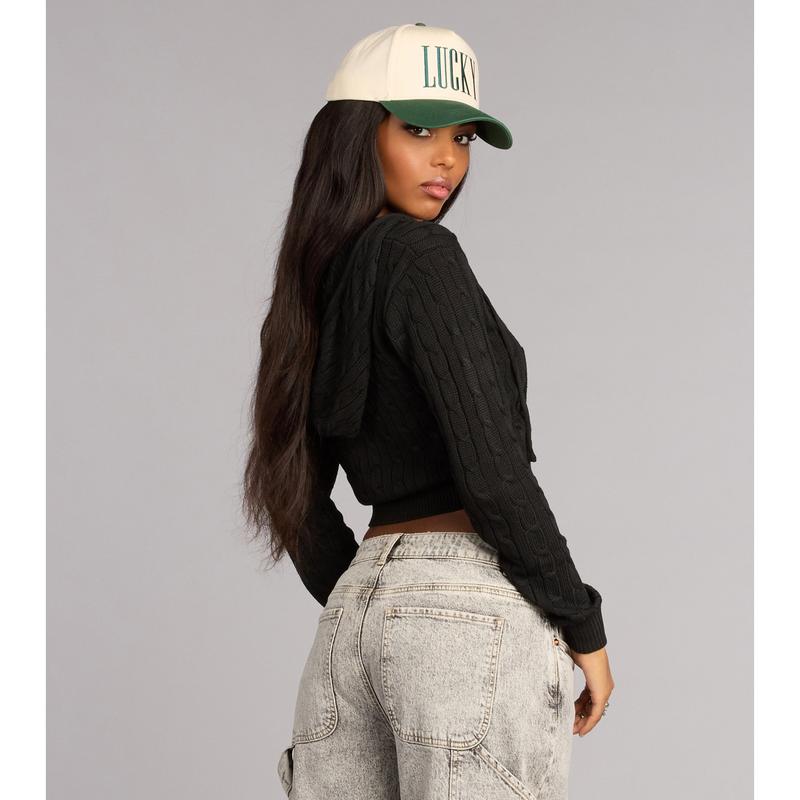 Cozy Girl Era Crop Hoodie Sweater