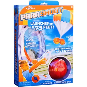 Djubi Parashoot - Slingshot Flying Parachute Outdoor Beach, Lawn, & Tailgating Family Game - Toys Gifts 8+