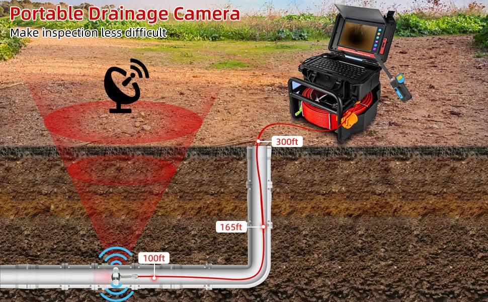 【GARVEE】Sewer Camera with Locator, 300ft Sewer Inspection Camera with 512Hz Transmitter and Receiver, IP68 Camera w/12 Adjustable LEDs and DVR, 10.1'' Drain Pipe Cameras with DVR 16GB 【GARVEE】Sewer Camera with Locator, 300ft Sewer Inspection Camera with 512Hz Transmitter and Receiver, IP68 Camera w/12 Adjustable LEDs and DVR, 10.1'' Drain Pipe Cameras with DVR 16GB