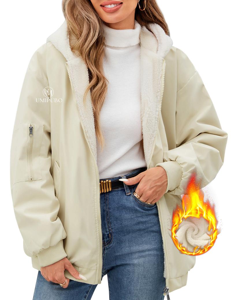 UMIPUBO Winter Jacket Women's Warm Fleece Lined Winter Coat Winter Parka Short Coat Puffer Jacket Hoodie with Hood for Teenage Girls