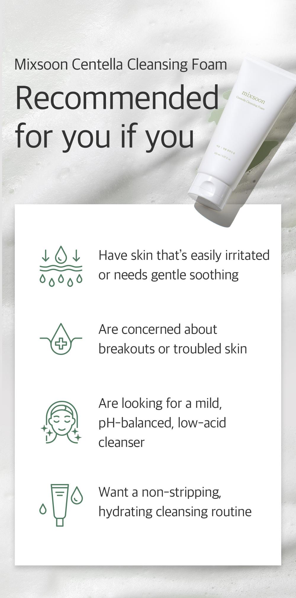 [mixsoon Official Shop] Centella Cleansing Foam Duo (5.07 fl.oz / 150ml x 2) - Low pH cleansing foam for soothing and moisturization, Korean Glass Skin Care