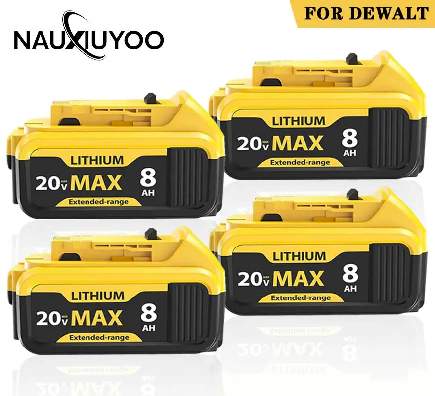 2-Pack High Capacity Lithium Battery Replacement for Dewalt 20V Max DCB Series, 8000mAh Batteries Compatible with DCB201, DCB200, DCB205, DCB206, DCB207 Cordless Power Tools & Chargers (Cordless Tool Accessories), High Capacity Battery Cordless Tool Acces