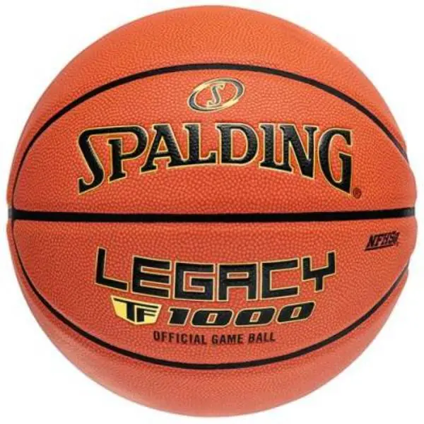 Spalding TF-1000 Legacy Composite Leather Basketballs for Athletes, 28.5-in Regulation Size for Indoor Play with a Balanced Bounce, Game-Ready, Deep Channels, Legacy Series, Nfhs Approved, College Athletes, High School Athletes