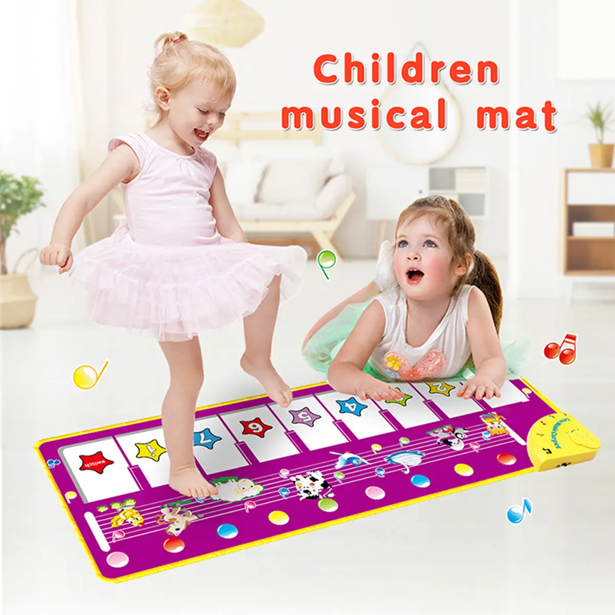 Electronic Floor Piano Dance Mat - 39.5 inches, 100 x 36cm, 8 Piano Keys, Adjustable Volume, Animal Sounds, Creative Play Encouraging, Christmas/Holidays Birthday Gift for 1-3 Year Old Kids (Toys & Hobbies, Electric & Remote Control Toys)