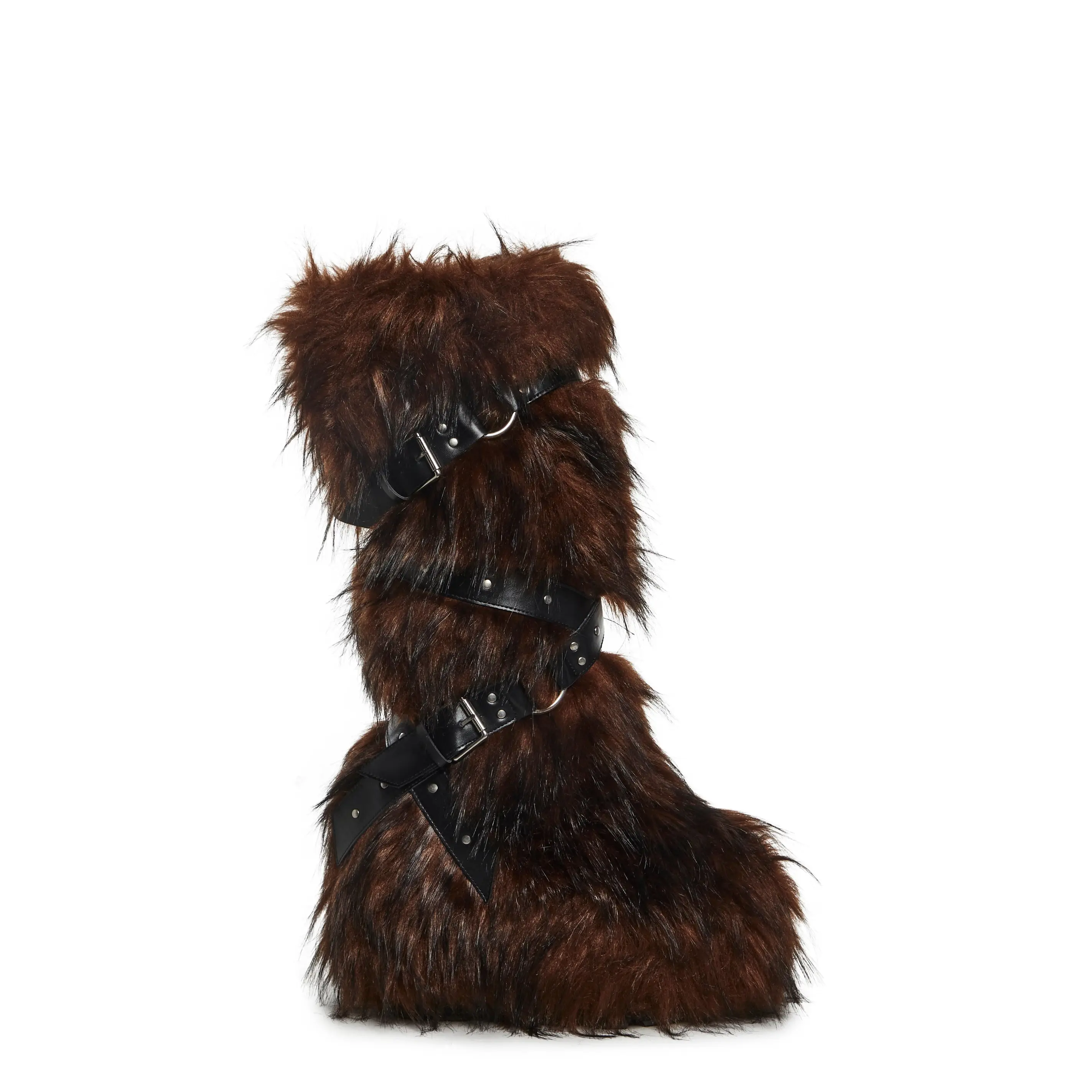 Wild Instincts Faux Fur Boots - Chocolate