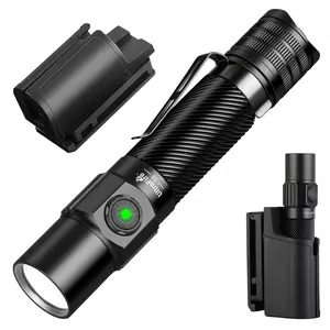 ULTRAFIRE T5 LED Rechargeable Flashlight, 1800 High Lumen Police Flashlight with Dual Switch, Security Guard Gear, Super Bright Tactical Flashlight with USB-C, EDC Pocket Light for Outdoor and Indoor Activities