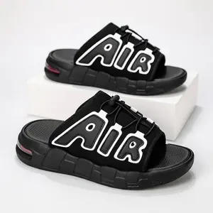 Men's EVA Slide Sandals Thick Sole Comfort Slippers Lightweight Non Slip Shower Shoes Summer Beach Slides Fashion Alphabet Casual Indoor Outdoor Sandals Pillow Slides Soft Cushion Bath Slippers Trendy Walking Slides