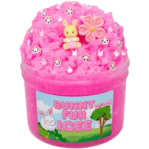 Bunny Fur Icee 8oz Slime Scented Cherry Slime with Adorable Bunny Figurine and Pink Glitter for Kids
