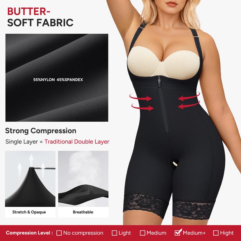 Nebility Women's Lace Shapewear Bodysuit Tummy Control Postpartum Support & Butt Lifter for a Snatched Waist Shapewear High Waisted Pants Basic Compression Womenswear