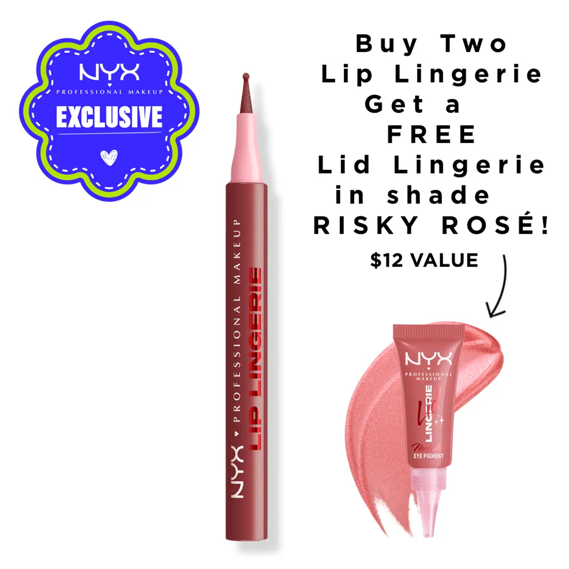 Lip Lingerie Sculpting Lip Liner Stain - Lightweight, Transfer-Proof, Waterproof, NYX Professional Makeup