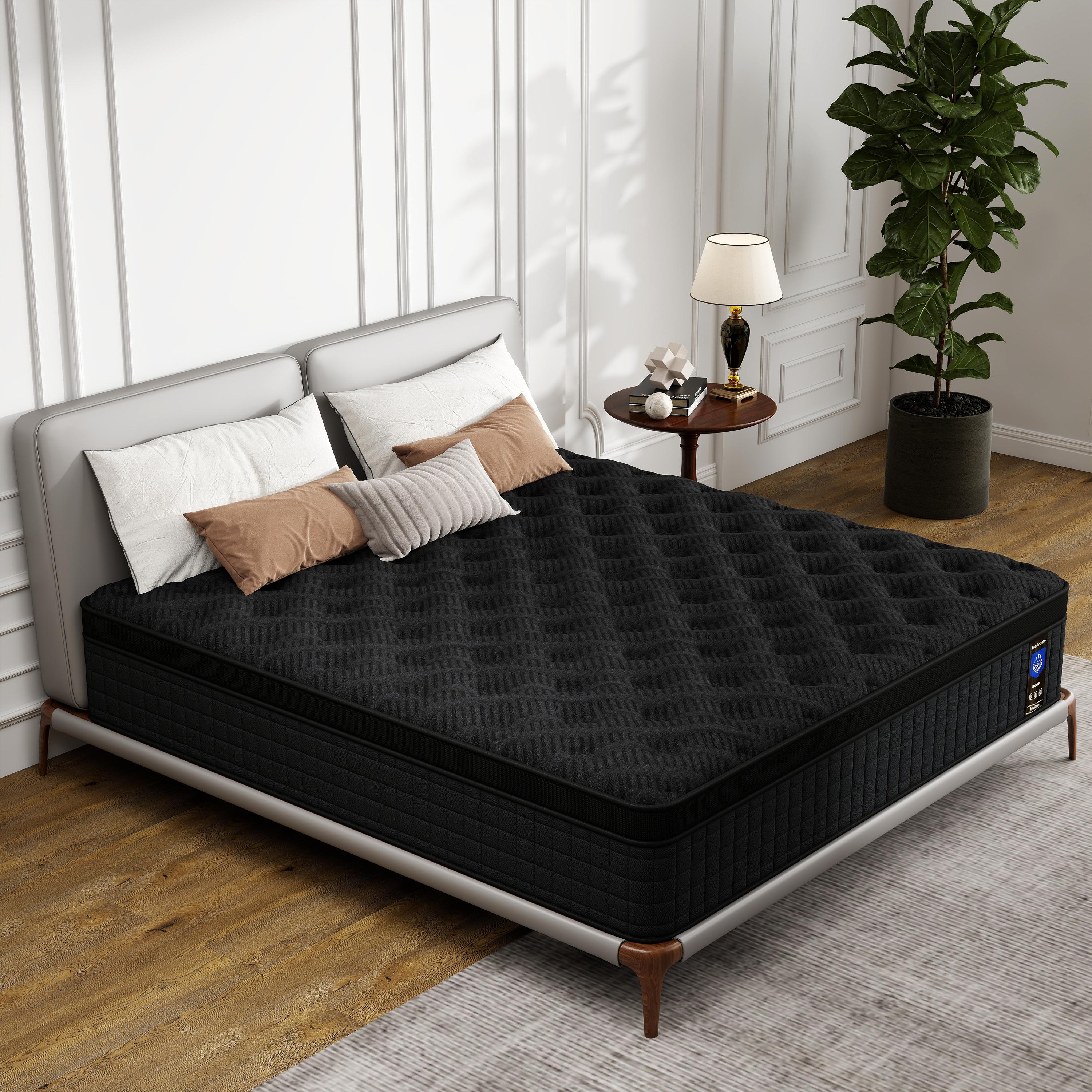 mattress 12/14 Inch Hybrid Mattress Queen SizePocketed Coil Box Mattress Innerspring CertiPUR-US Certified Memory Foam Multi-Layer Support