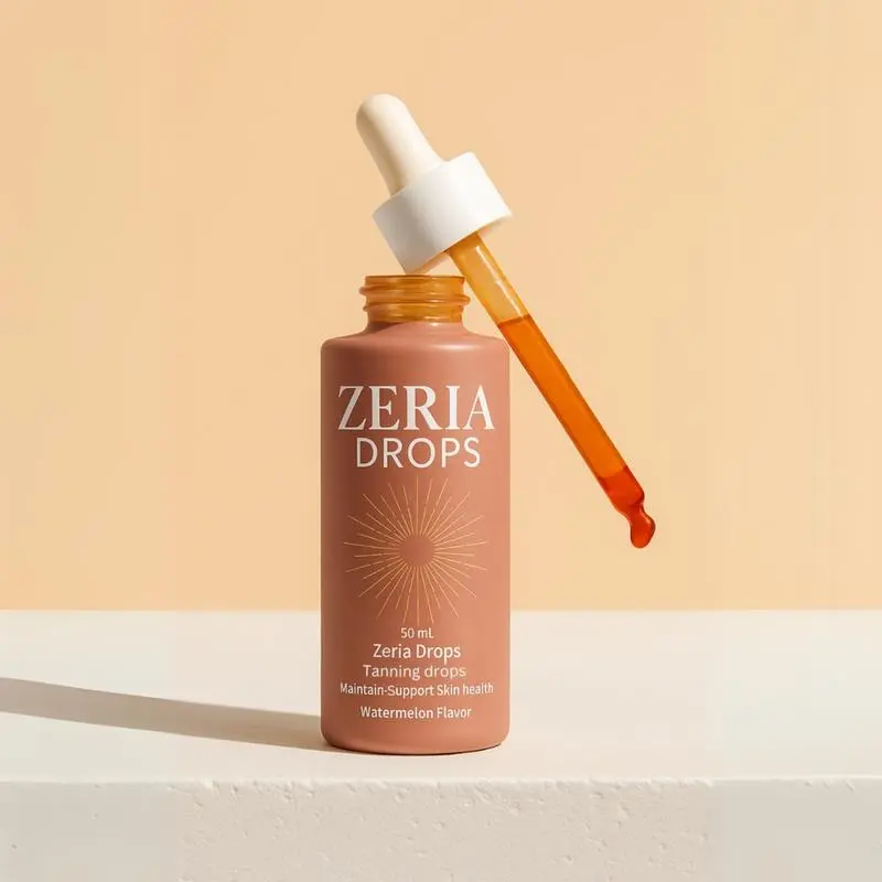 Zeria Sunless Tanning Drops - 150ml Body Care Moisturizer, Bronze Skin Melanin Booster with L-Tyrosine & Beta-Carotene - Natural Glow, Radiant Sun-Kissed Look - Skin Health Support - 30-Day Supply