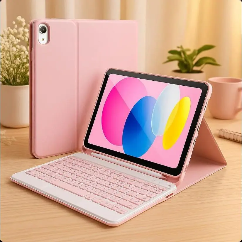 Tablet Cover & Case Accessories for iPad 11th Gen (A16) and 10th Gen (10.9 in) - Detachable Folio Cover with Wireless Backlit Keyboard, Pencil Holder for Protection