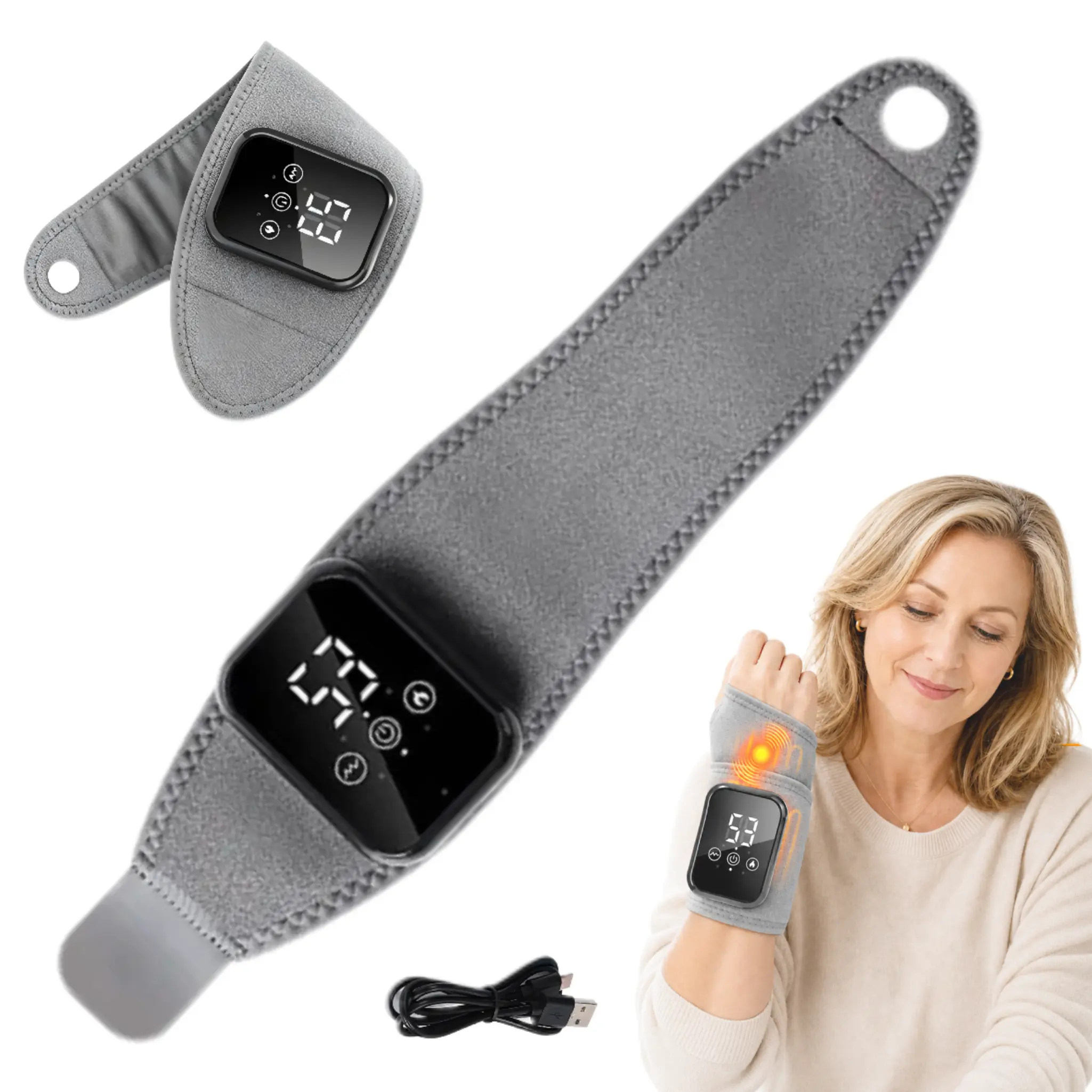 Upgraded Hand Massager for Hands & Wrist Pain Relief,Portable Hand Relaxation,Universal Fit for Left & Right Wrist,Summer Vibe,Gift for Men Women