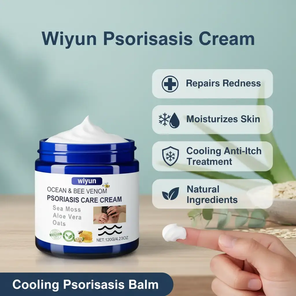 WIYUN Psoriasis Skin Care Cream — Repairs Redness & Itching, Moisturizes Skin, Cooling Anti‑Itch Relief