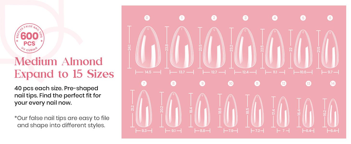 Beetle Thin Extension Nail Tips Set Almond/Oval Shape Acrylic Nail False Nail press ons Nail Tips DIY Nails Art Gift for girl Gift for woman gel x nails salon nails at home #SpringTok Easter'sGift