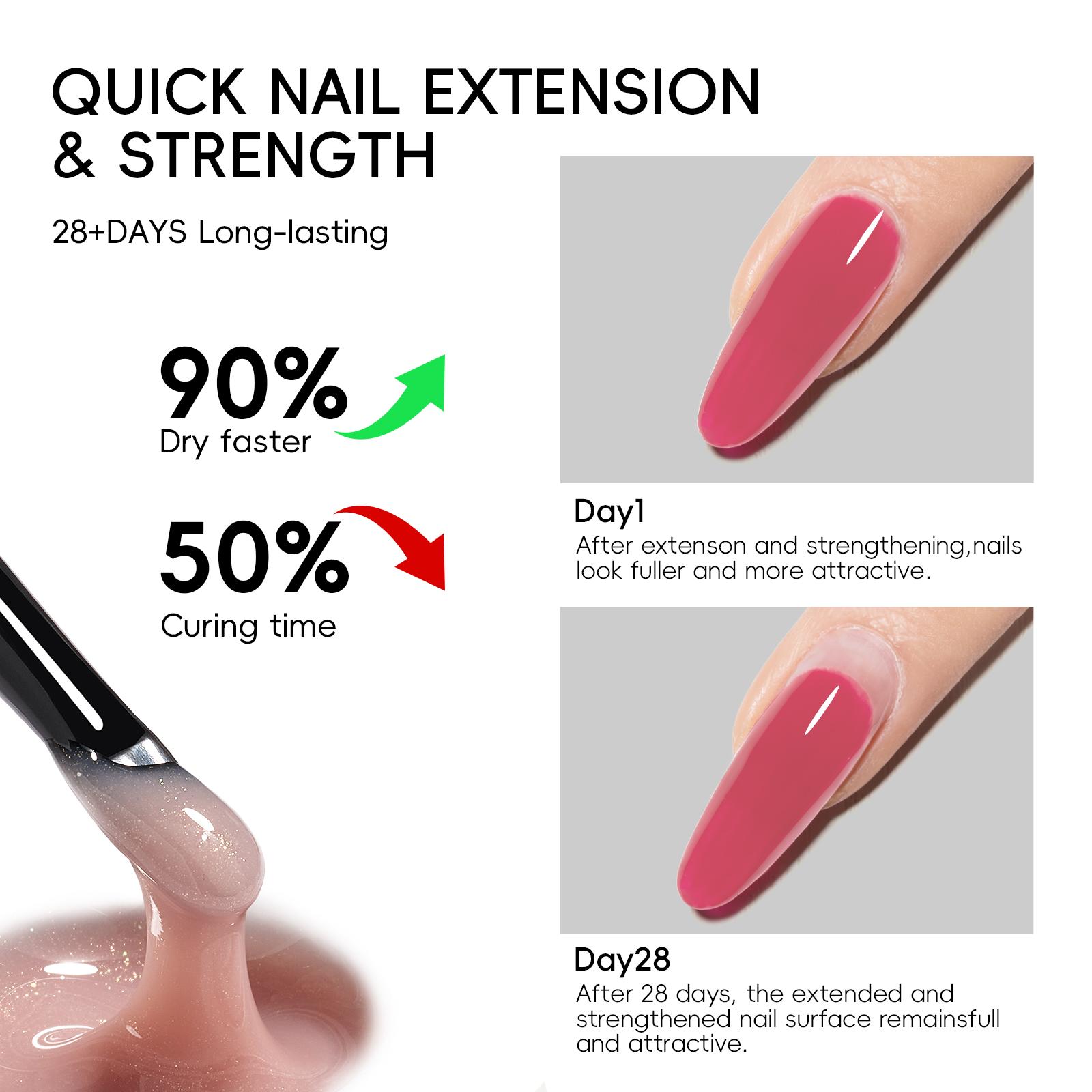 TRICOLOR FISH 3in1 Building Gel Set 4 Colors French Rectangular Pastel Soft Gel Nail Art Short Oval Square Extension DIY Home Nail Art Pen Base Coat