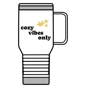 Cozy Vibes Travel Mug | 20oz Insulated Coffee Cup | Perfect Gift for Coffee Lovers | Cute Travel Mug for Road Trips, Camping, or Work