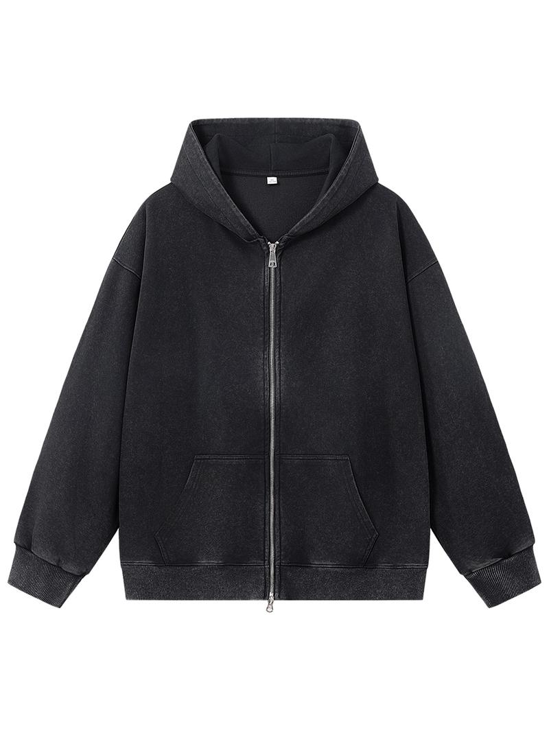 CCCMAI Cardigan hoodie men's hooded casual outdoor warm men's jacket American solid color zipper hoodie college style simple fashion versatile