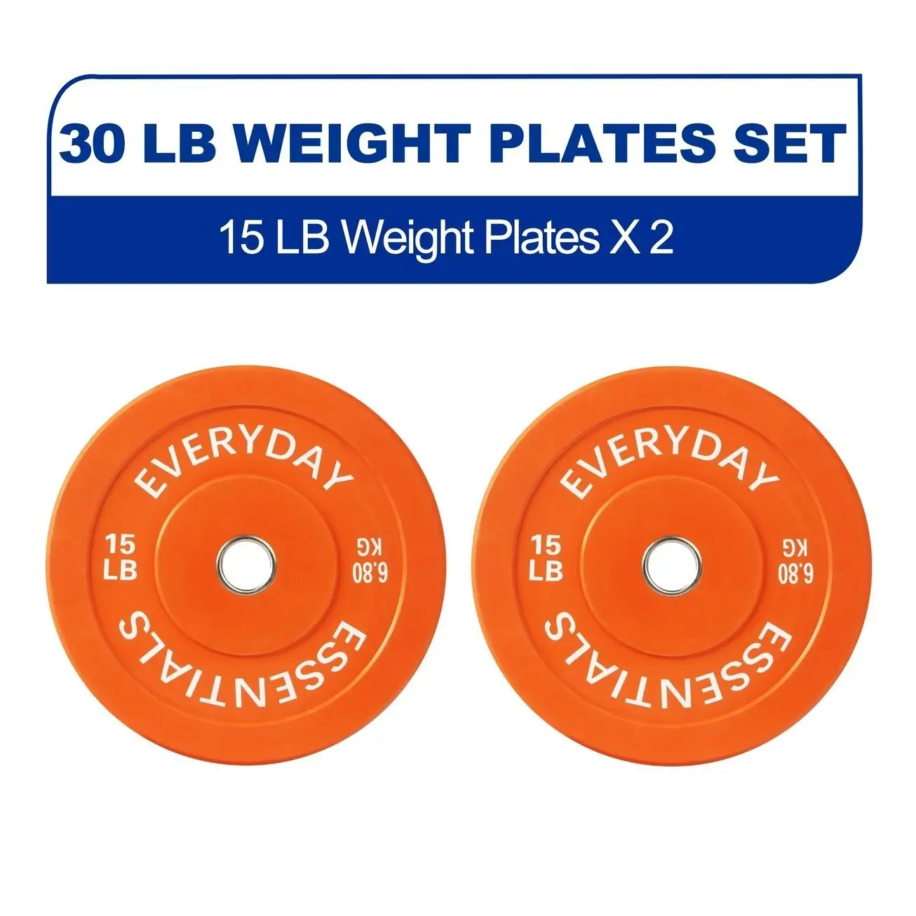 BalanceFrom Olympic Bumper Plate Weight Plate, 15 lbs Pair Color 78