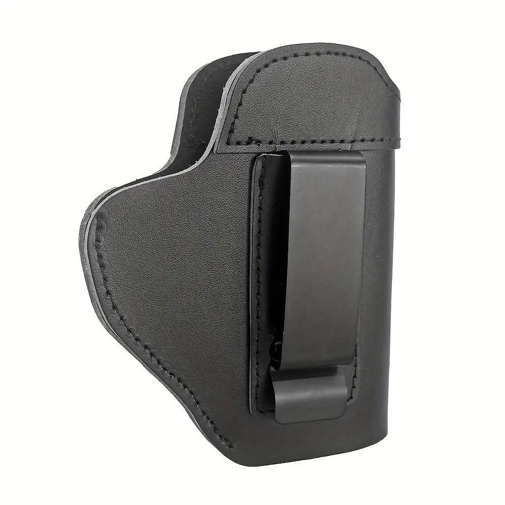 Leather IWB Concealed Carry Waistband Holster - Ambidextrous Slim Shape Design with Heavy-Duty Metal Clip, Fast Draw Universal Holster for Compact Models with Concealment Capability