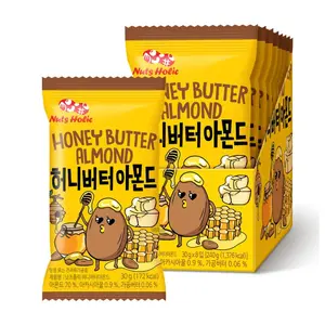 Korean Food Honey Butter Almonds Crunchy Snack Sweet and Salty Almond Nuts 1.05 oz x 8 Pack (8.5 oz)