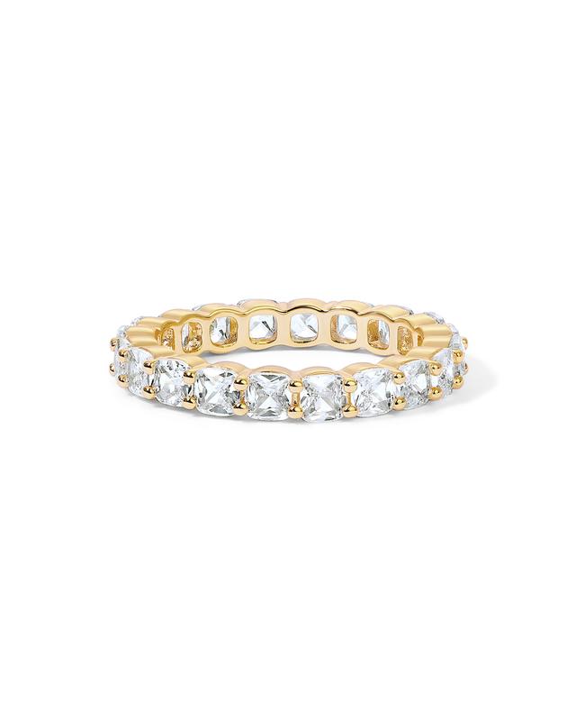 PAVOI 14K Gold Plated Rings with Cubic Zirconia Love - 4mm Stackable for Women - Gold Rings
