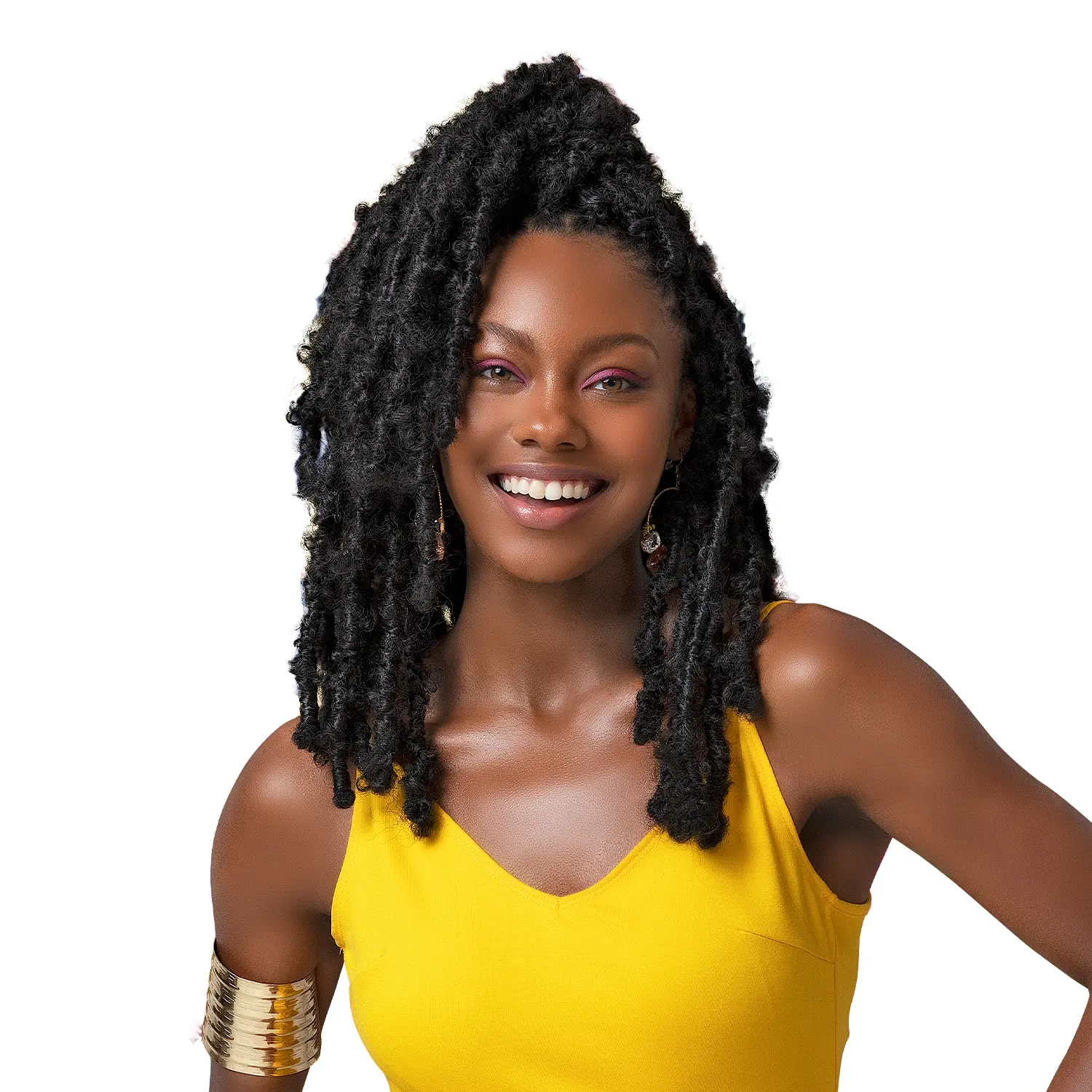 Janet Collection Unisex Synthetic Braided Lace Wigs 3X Butterfly Faux Locs Crochet Braids Hairstyles, 3-Piece Protective Hairstyles Set (10" 12" 14") with General Care Tips for Synthetic Hair, General Care For Synthetic Hair