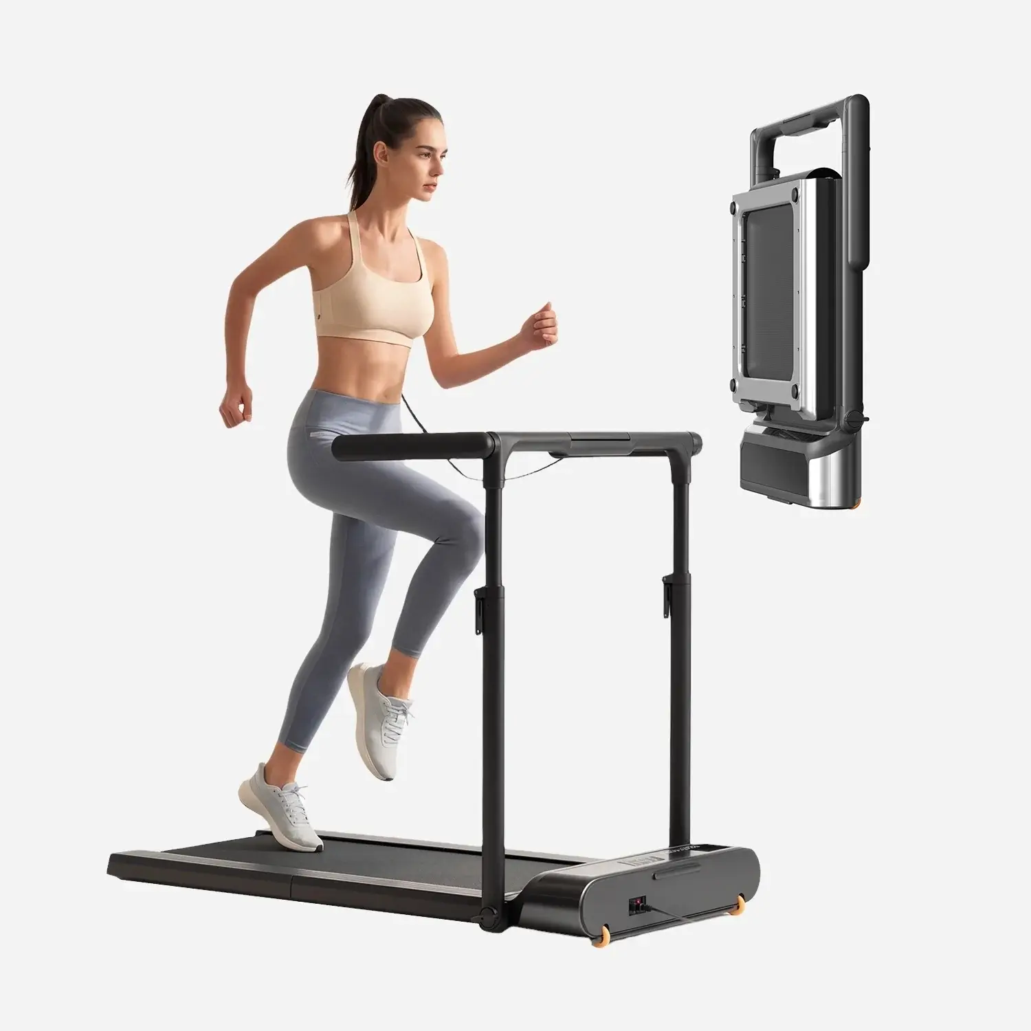 WalkingPad R3 Hybrid+ 2-in-1 Compact Walking Pad Treadmill - Aluminum Alloy Frame, Adjustable Height Handrail, LED Display, 7.5 MPH Max Speed, 400lbs Max Load, Portable Under Desk Machine for Workout From Home, 12-Month Full Warranty