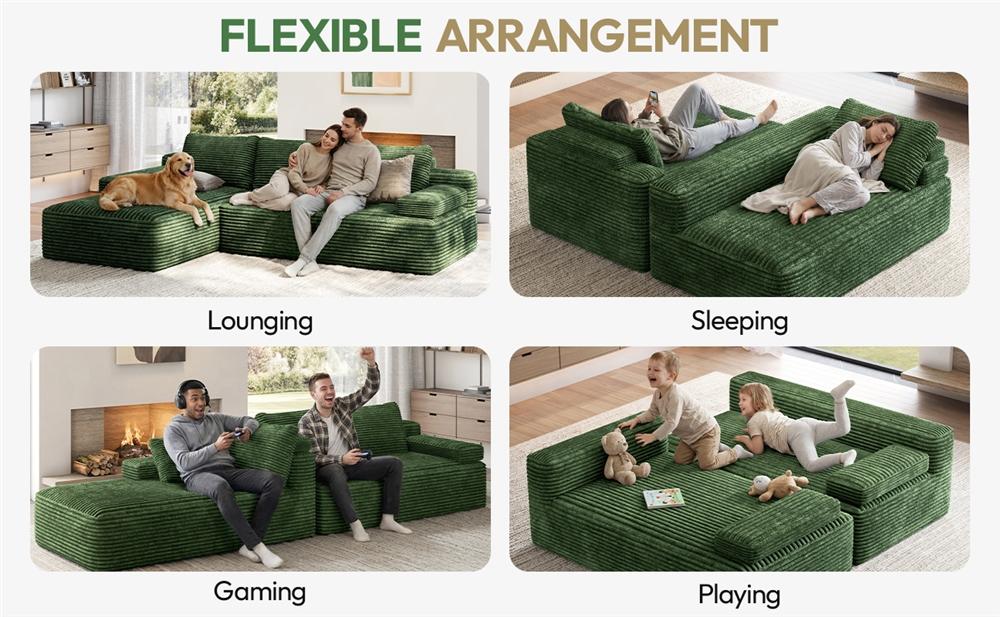 【Crazy Price】Yaheetech 110"W L-Shaped Boneless Memory Foam Sectional Sofa with 2 Packages, CompressedCorduroy Sectional Couches Oversized Deep Seat Removable Pillow Covers Pet-Friendly No Assembly for Living Room Apartment 【Crazy Price】Yaheetech 110"W L-Shaped Boneless Memory Foam Sectional Sofa with 2 Packages, CompressedCorduroy Sectional Couches Oversized Deep Seat Removable Pillow Covers Pet-Friendly No Assembly for Living Room Apartment