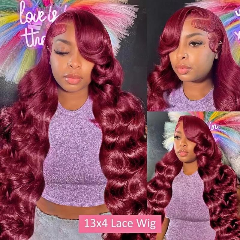 Bling Hair 32 34 Inch 13x6 Lace Front Wigs Human Hair Pre Plucked 99j Burgundy Body Wave 13x4 Lace Front Wigs For Black Women 180 Density