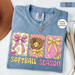 Comfort Colors Coquette Softball Shirt, Softball Season Shirt, Softball Mom Tee, Softball Lover Gift, Game Day Tee