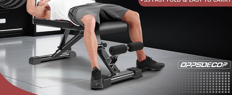 【TikTokShopBlackFriday】OPPSDECOR 900LBS Adjustable Weight Bench for Full Body Workout,Incline Decline Flat Utility Workout Bench with Quick Folding& Fast Adjustment,Perfect Gift for Day, Father's Day, Christmas