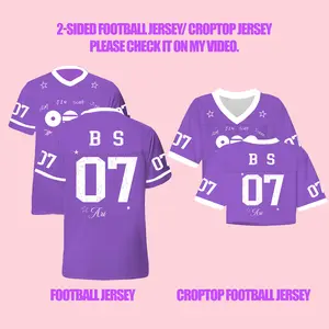 OT7 Purple Football Jersey, K-Pop Tour Jersey, K-Pop Fan Jersey