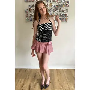 Red Gingham Garter Skort