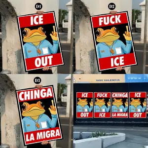 [Poster_No Frame] ICE OUT Bunny Poster, Fck Ice decor, Anti Ice Social Justice Statement, Benito Speech Protest Poster