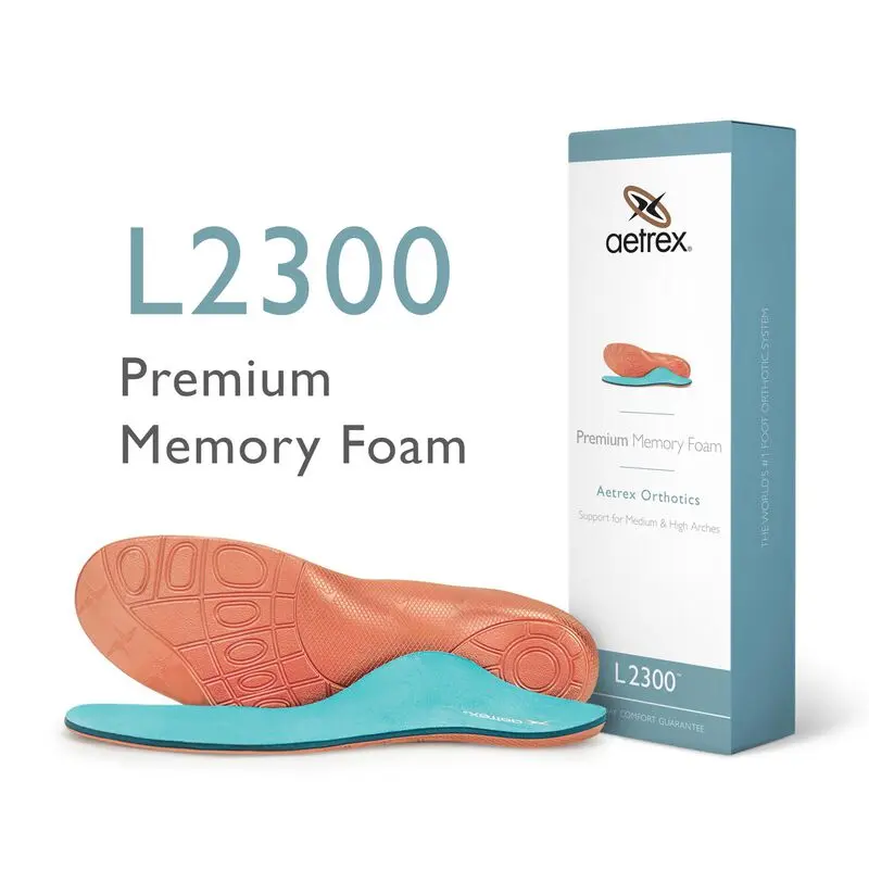 Aetrex Men's Premium Squishy Memory Foam Orthotics - Walking Shoe Insoles with Arch Support for Foot Pain Relief, All-Day Comfort